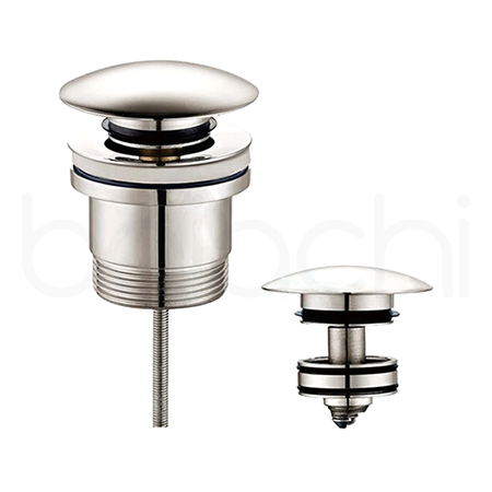 Dome Pop Up Waste Drain Universal 40mm Built-in Removable Filter Brushed Nickel