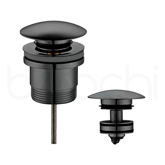 Dome Pop Up Waste Drain Universal 40mm Built-in Removable Filter Gun Metal