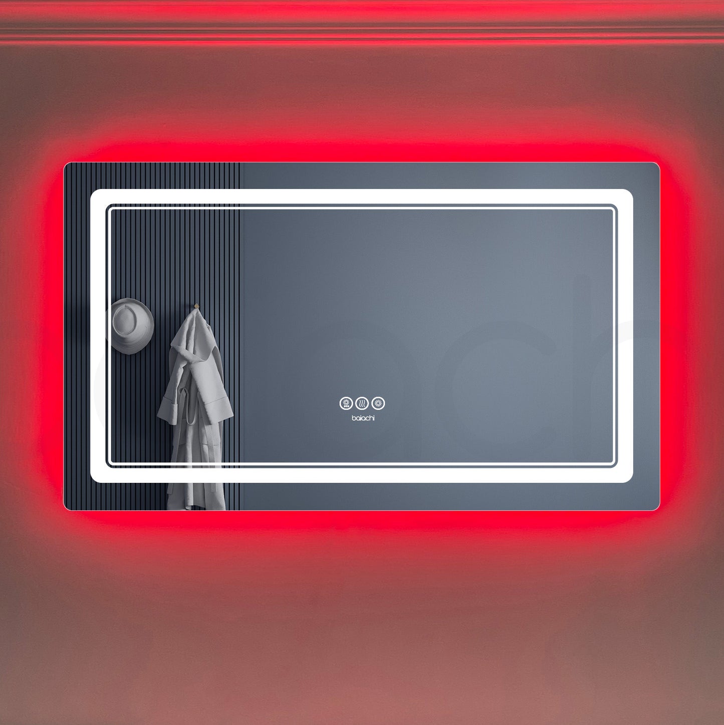 Baiachi LED Square 1200x700mm RGB Anti-Fog Mirror