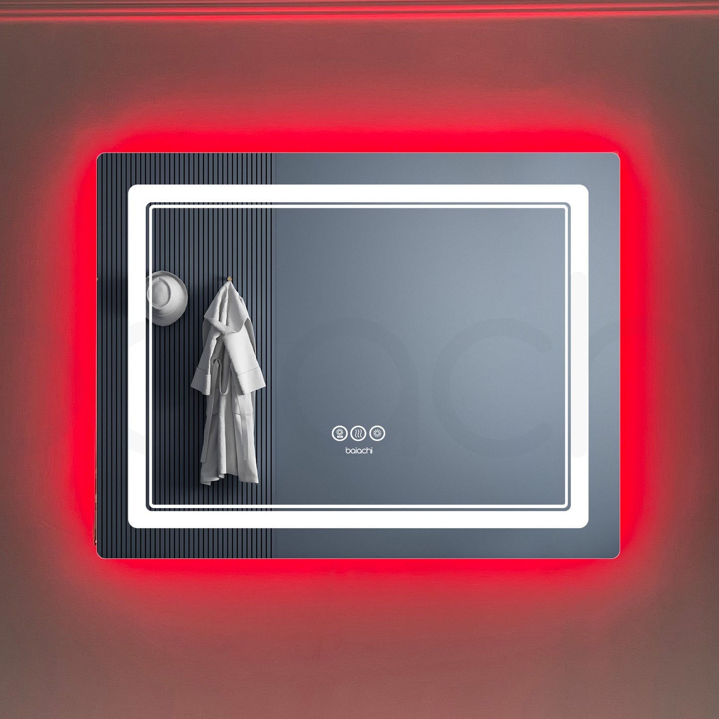 Baiachi LED Square 900x700mm RGB Anti-Fog Mirror