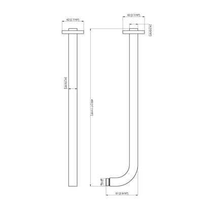 Mackenzie Square Wall Shower Arm Chrome