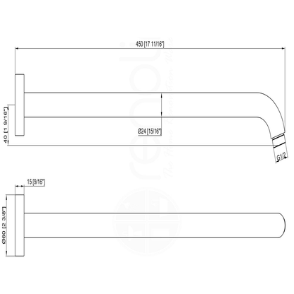 Moreton Round Wall Shower Arm Brushed Gold