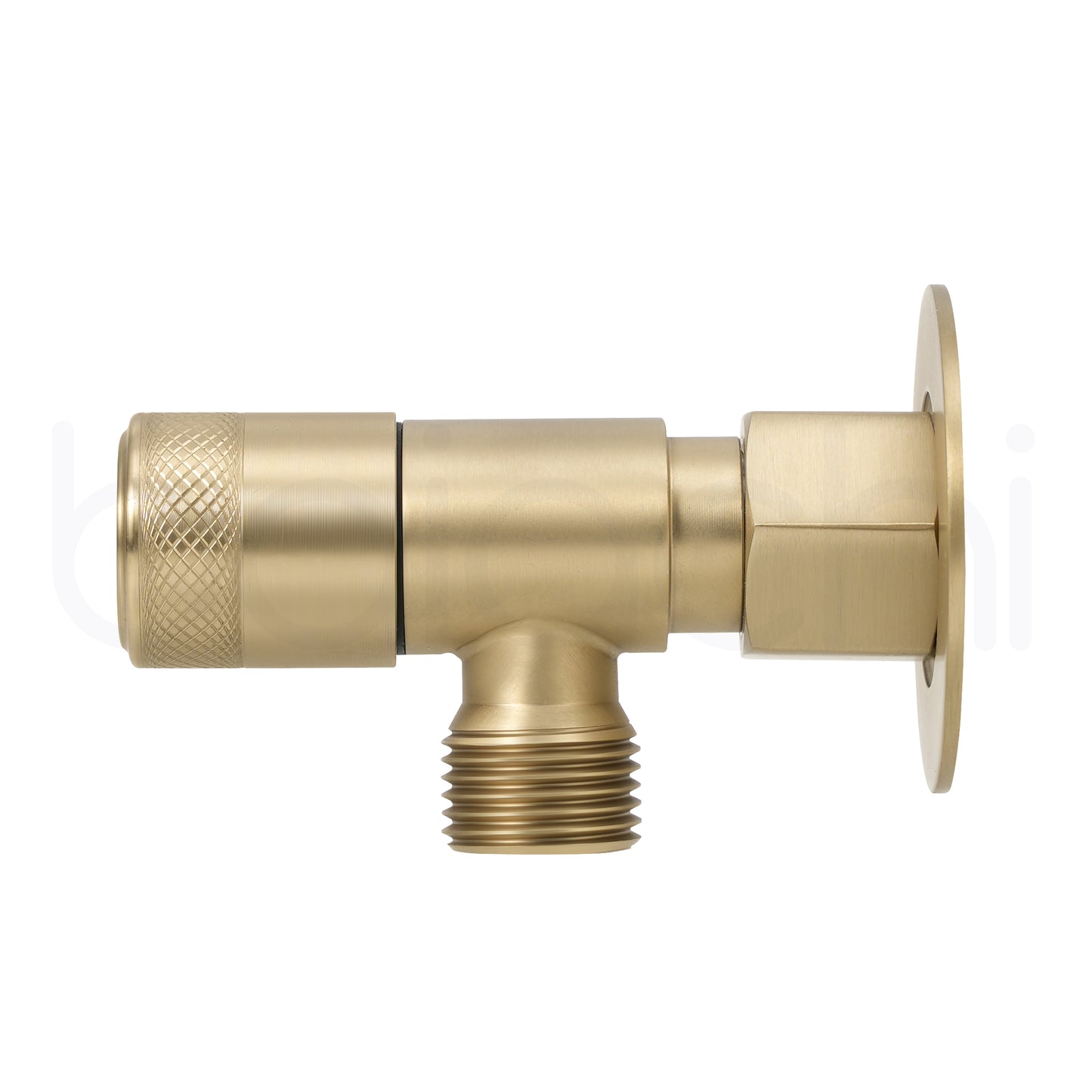 Baiachi Shattaf Loose Nut Mini Cistern Stop Stainless Steel Quarter Turn with Backflow Valve PVD Brushed Gold