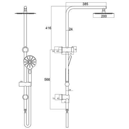 Moreton Round Multi Function Shower Gun Metal