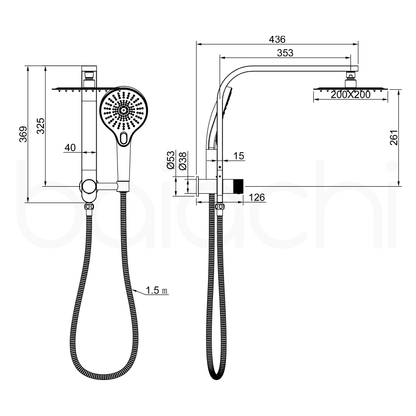 Noosa Multi Function Shower Brushed Gold