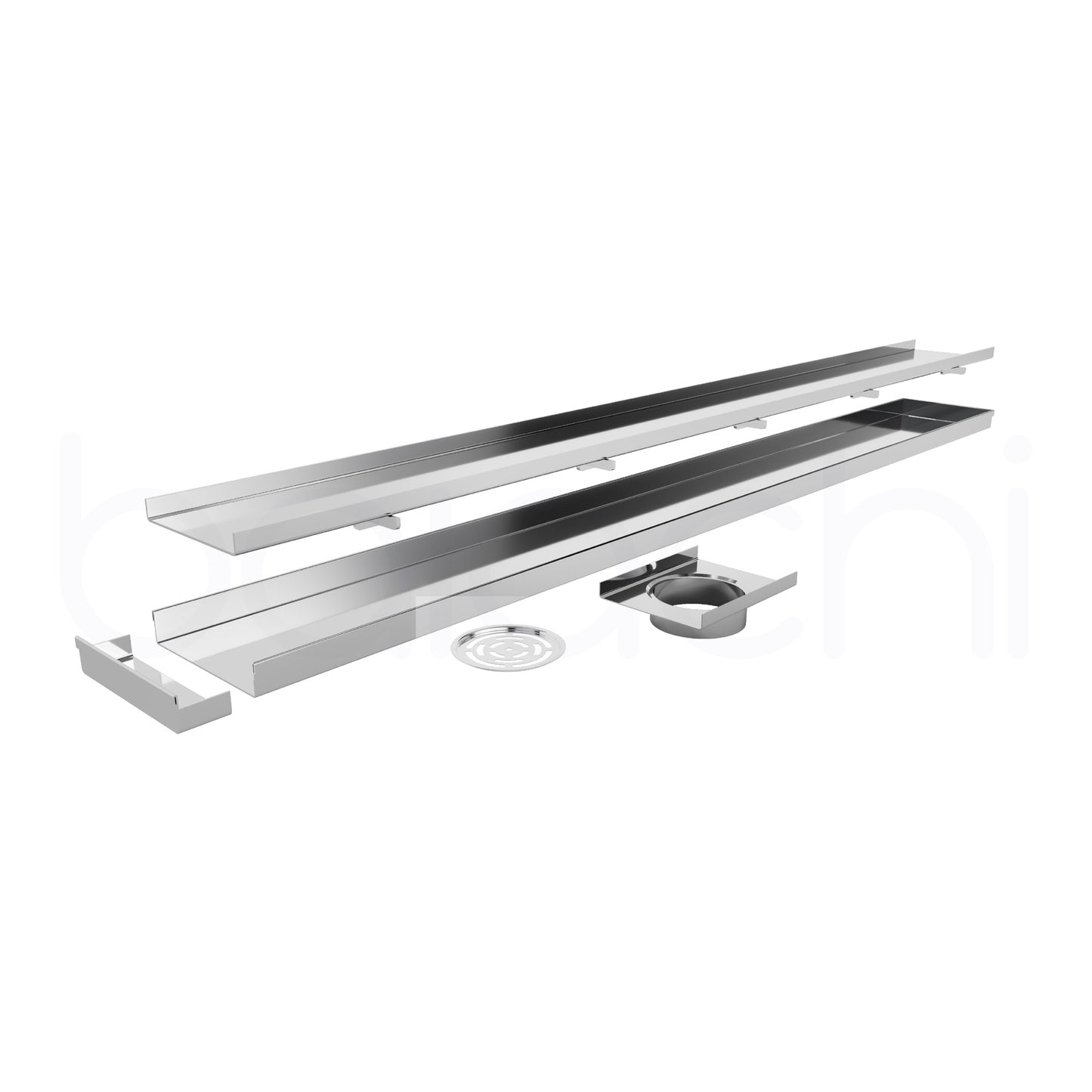 601-900mm Linear Tile Insert Adjustable Floor Waste Matte Black