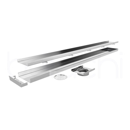 601-900mm Linear Tile Insert Adjustable Floor Waste Matte Black