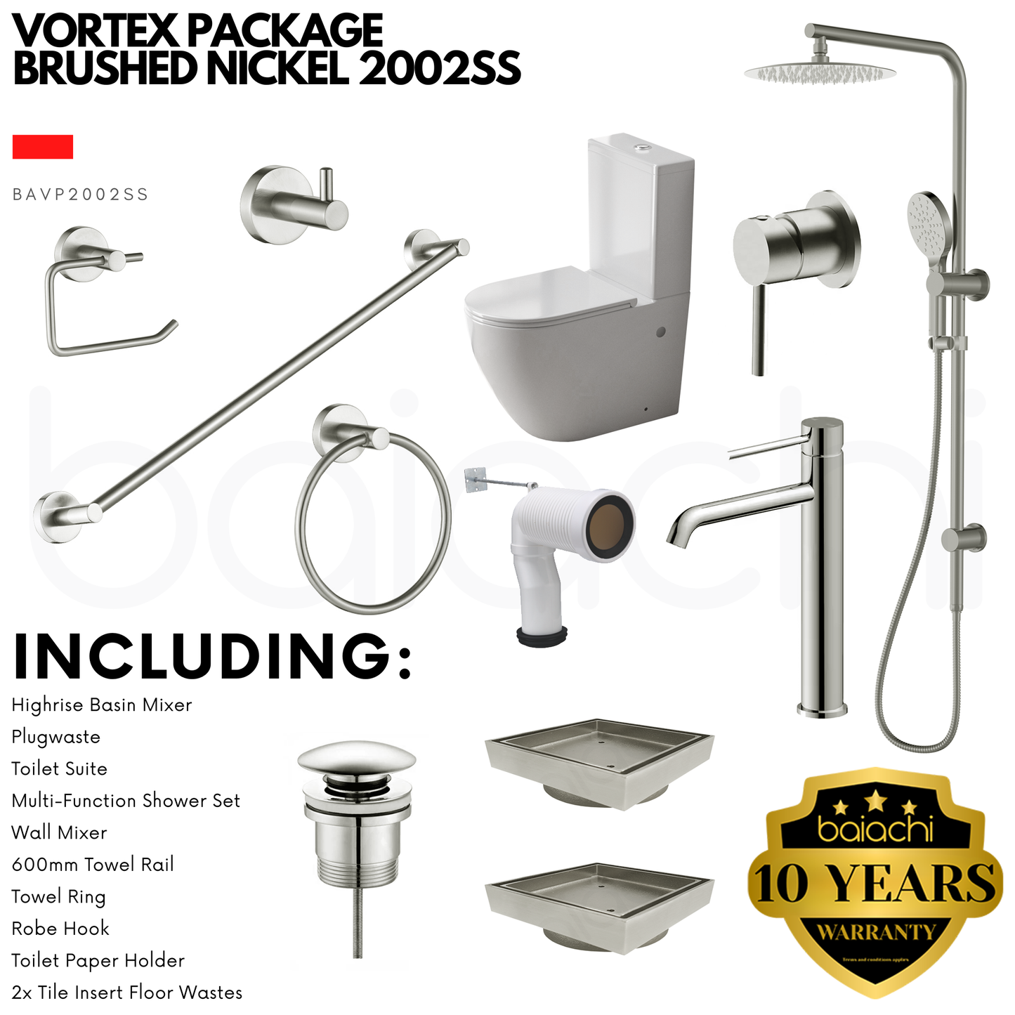 VORTEX PACKAGE BRUSHED NICKEL 2002SS