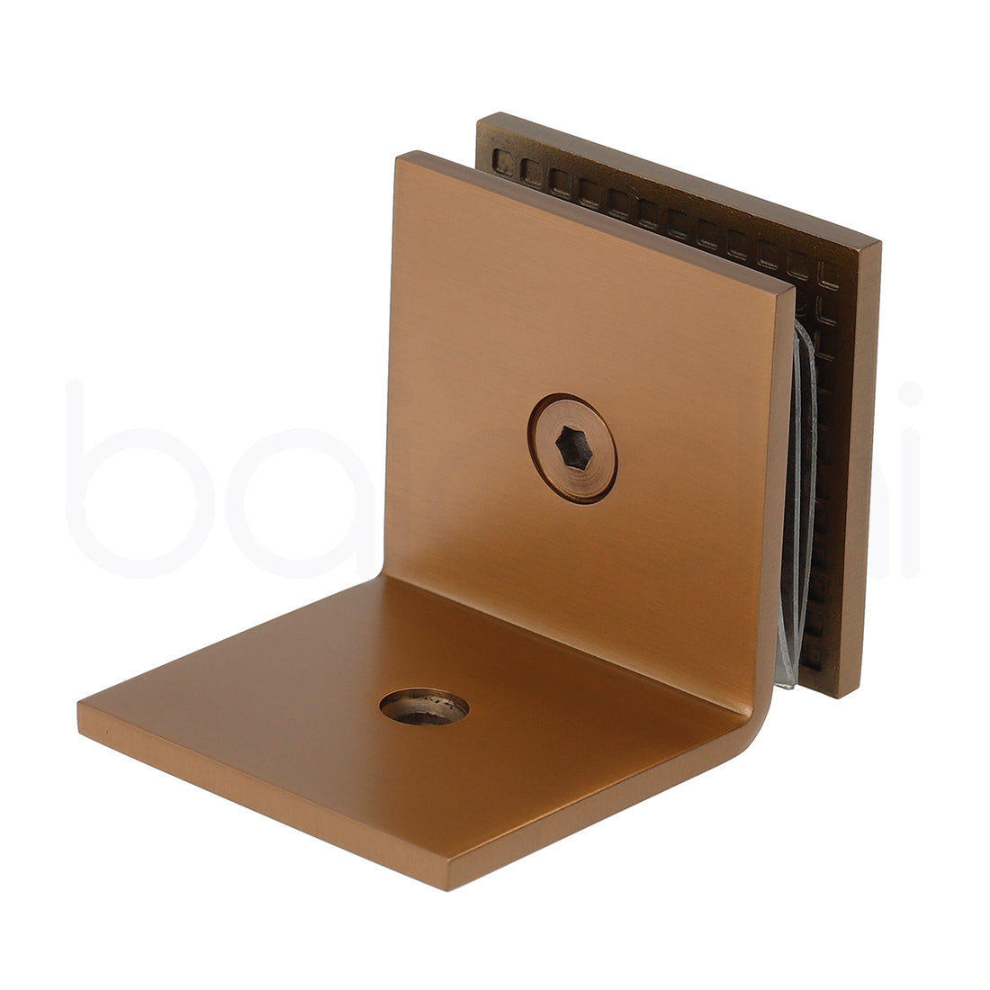 Baiachi 800mm Curved Fluted Glass Fixed Panel Shower Screen Brushed Copper