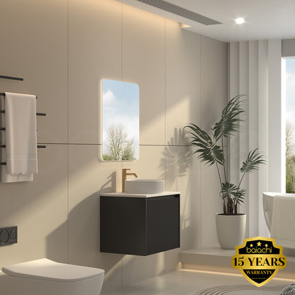Baiachi Clermont 600mm Black Fluted Wall Hung Bathroom Vanity Cabinet