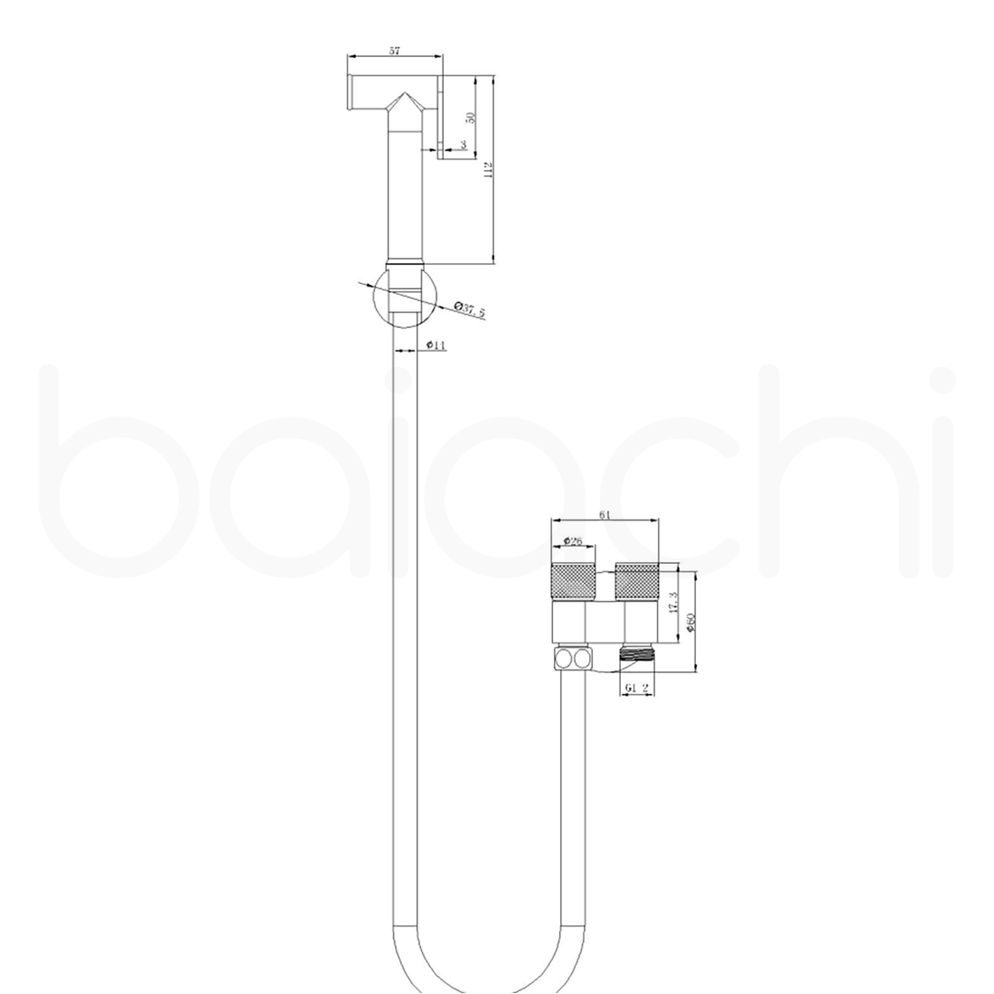 Baiachi Shattaf Toilet Shower Bidet Sprayer Stainless Steel 304 Antique Bronze