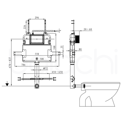 Baiachi R&T In-Wall Cistern Stud Fixing Brackets G3003