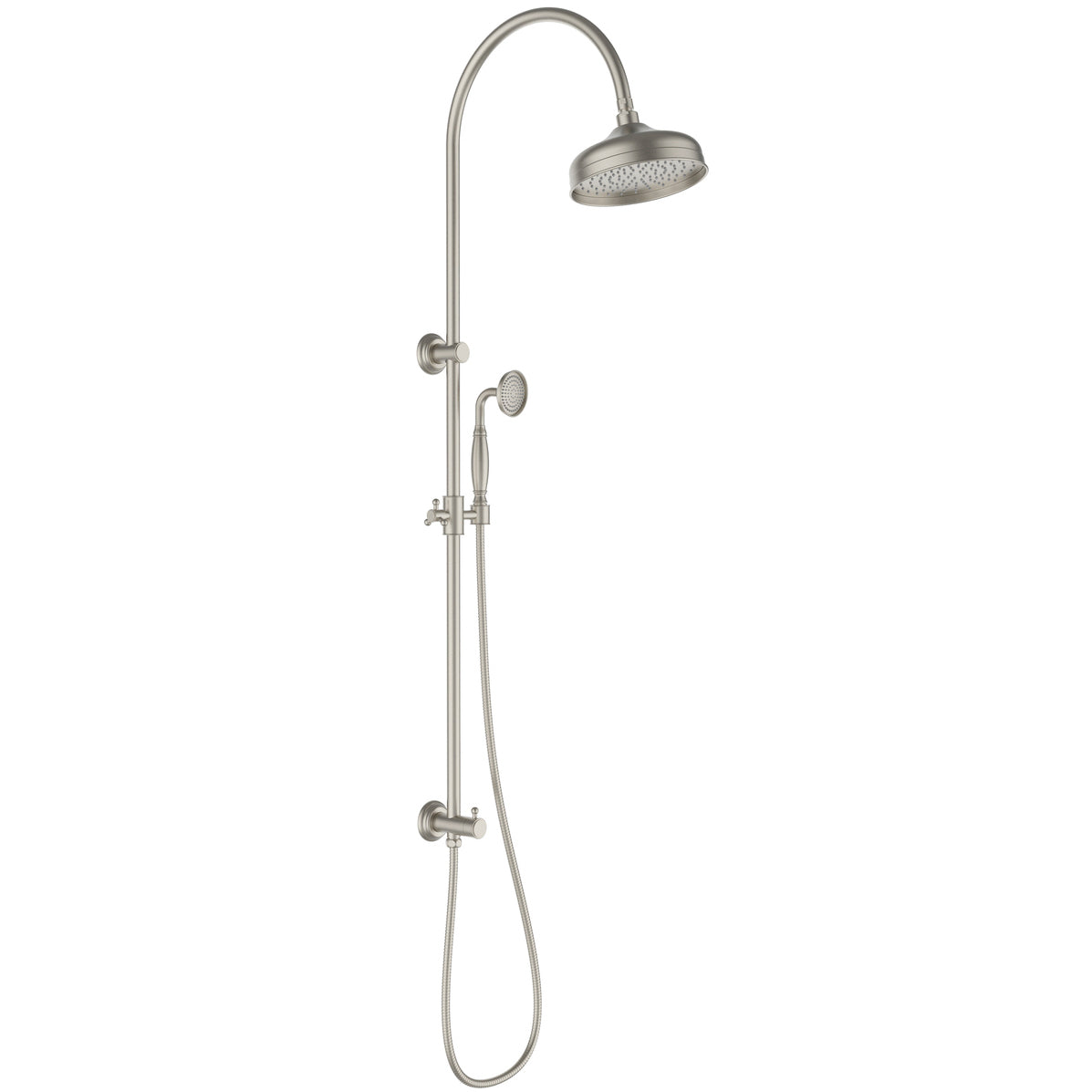Ikon Clasico round multi function shower Combo Brushed Nickel