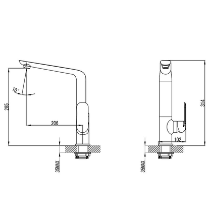 Ikon Kara Kitchen And Laundry Sink Mixer Brushed Nickel
