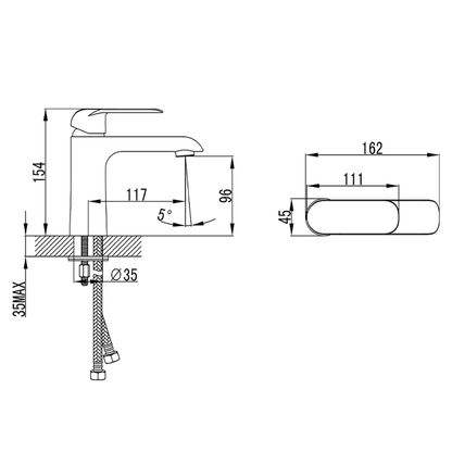Ikon Kara Basin Mixer Brushed Nickel