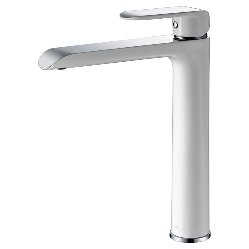 Kara High Rise Basin Mixer Chrome & White