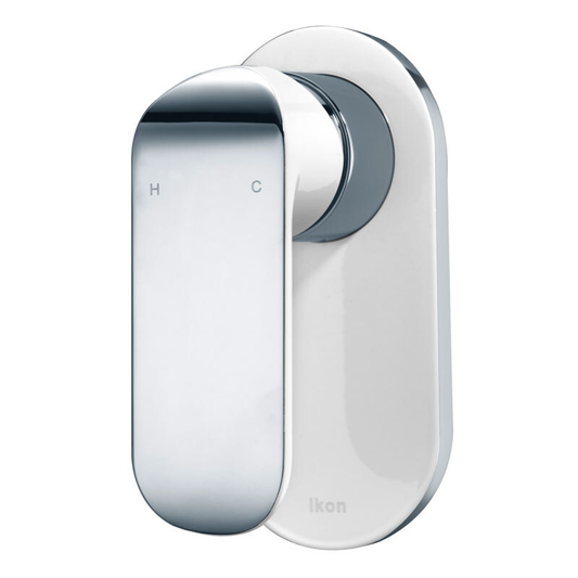 Ikon Kara Wall Mixer Chrome & White