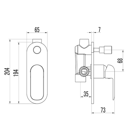 Ikon Kara Wall Mixer With Diverter Chrome White