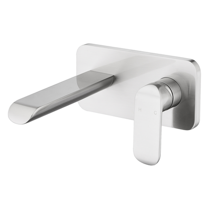 Ikon Kara Wall Mixer With Spout Brushed Nickel