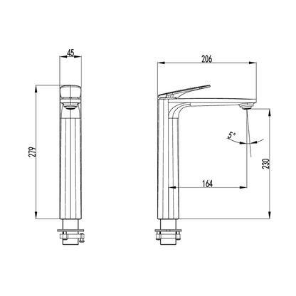 Sulu II High Rise Basin Mixer Brushed Nickel