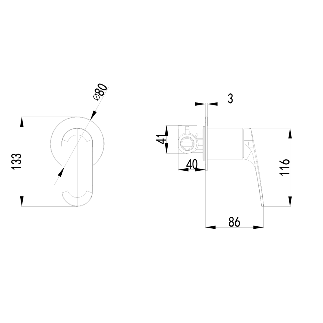 Sulu II Wall Mixer Gun Metal