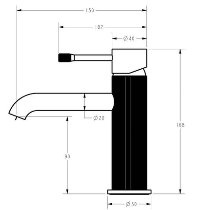 Ikon Linie Basin Mixer Matte Black