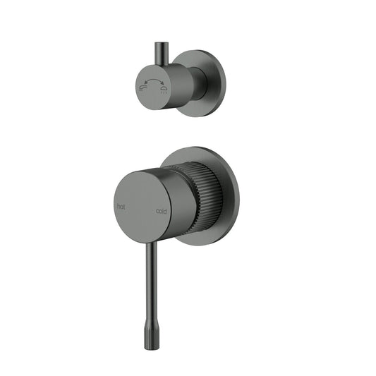 Ikon Linie Wall Diverter Mixer Gun Metal