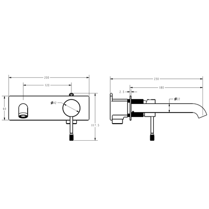 Ikon Linie Wall Mixer With Spout Matte Black