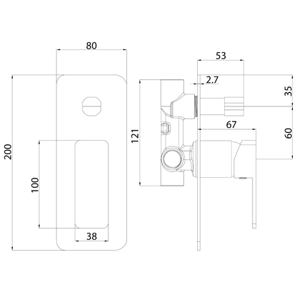 Ikon Ceram Wall Mixer with Diverter Brushed Nickel