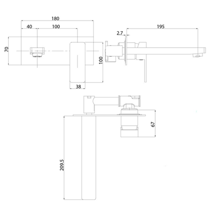 Ikon Ceram Wall Mixer With Spout Chrome