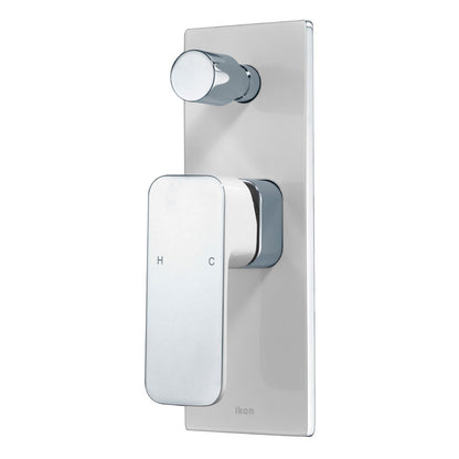 Ikon Seto Wall Mixer with Diverter Chrome & White
