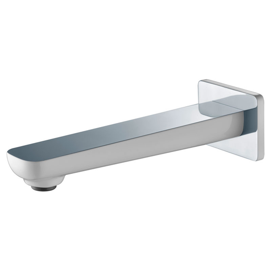 Ikon Seto Square Bath Spout Chrome & White