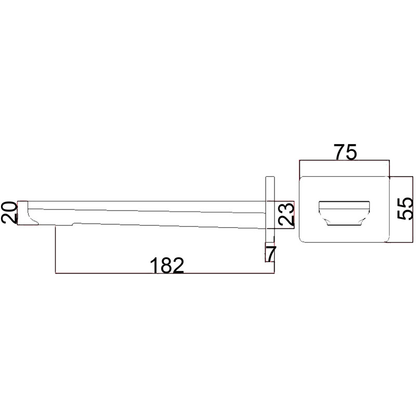 Ikon Seto Square Bath Spout Chrome & White