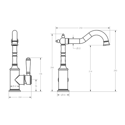 Ikon Clasico Sink Mixer Matte Black