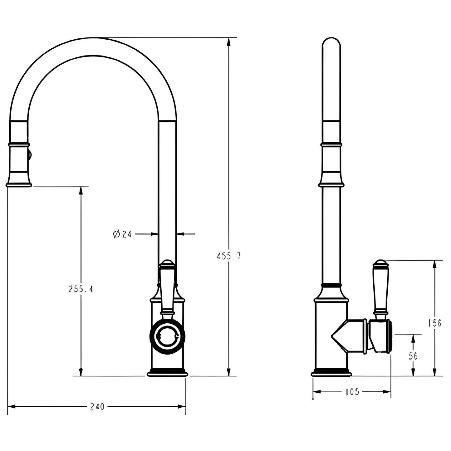 Ikon Clasico Pull Out Sink Mixer Brushed Nickel