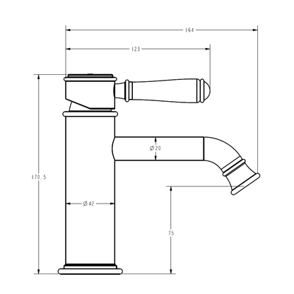 Ikon Clasico Basin Mixer Matte Black