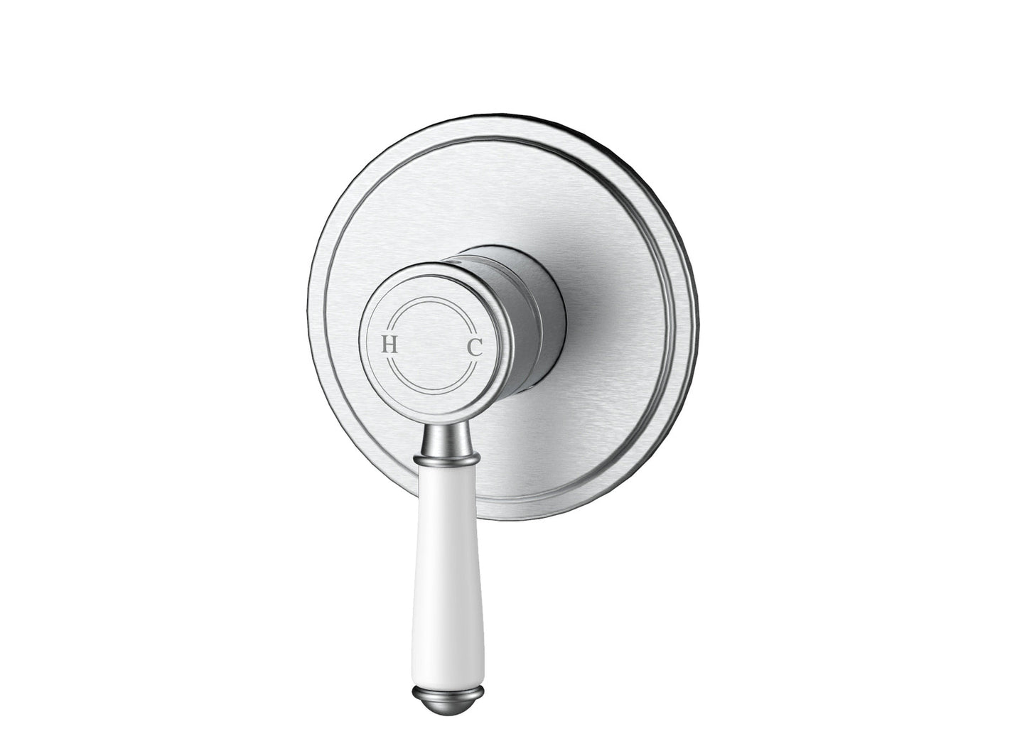 Ikon Clasico Ceramic Handle Wall Mixer Brushed Nickel