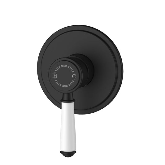 Ikon Clasico Ceramic Handle Wall Mixer Matte Black