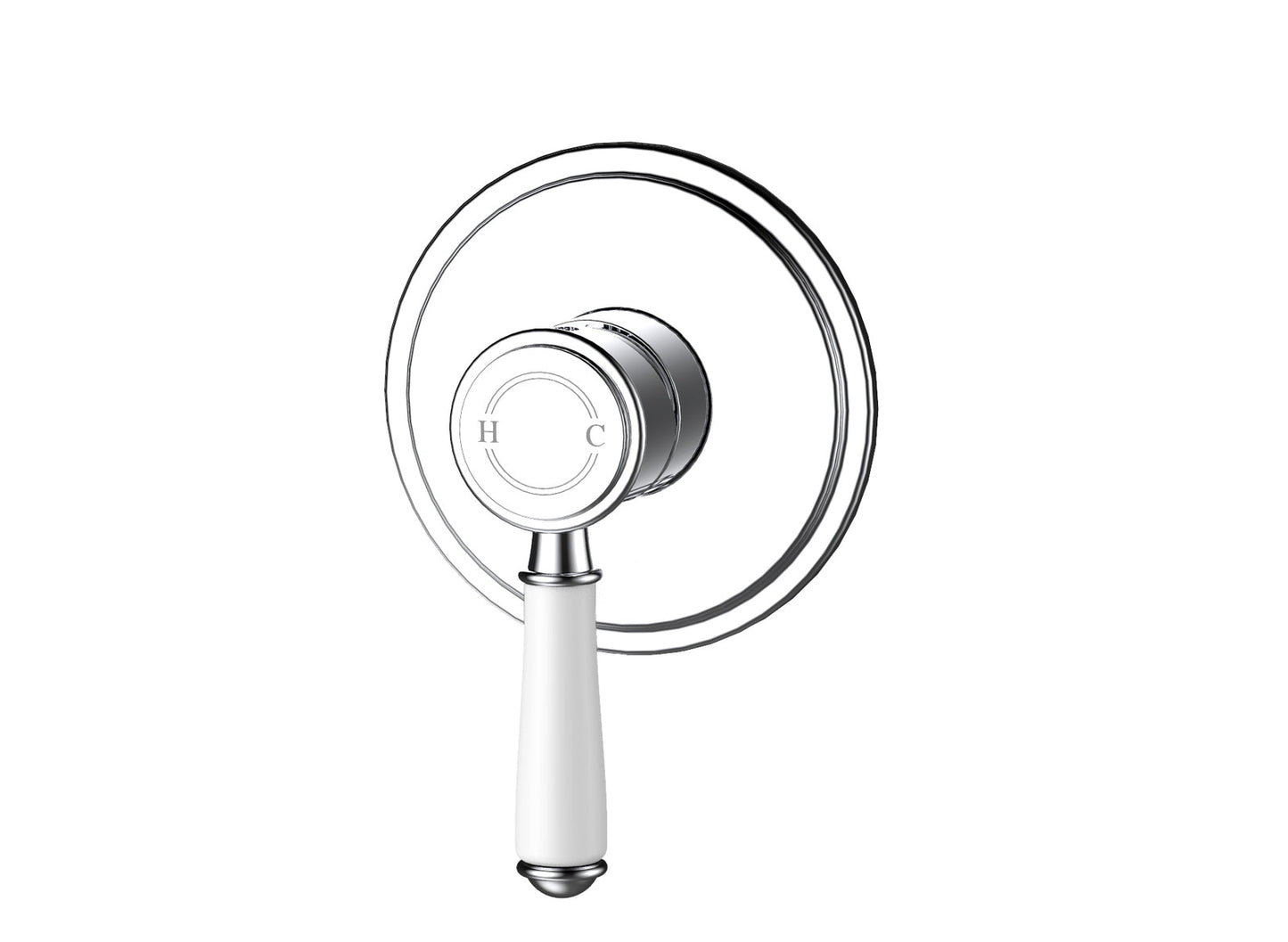 Ikon Clasico Ceramic Handle Wall Mixer Chrome