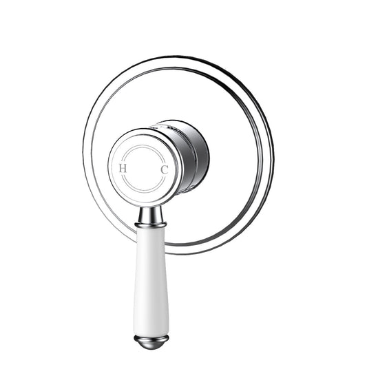 Ikon Clasico Ceramic Handle Wall Mixer Chrome