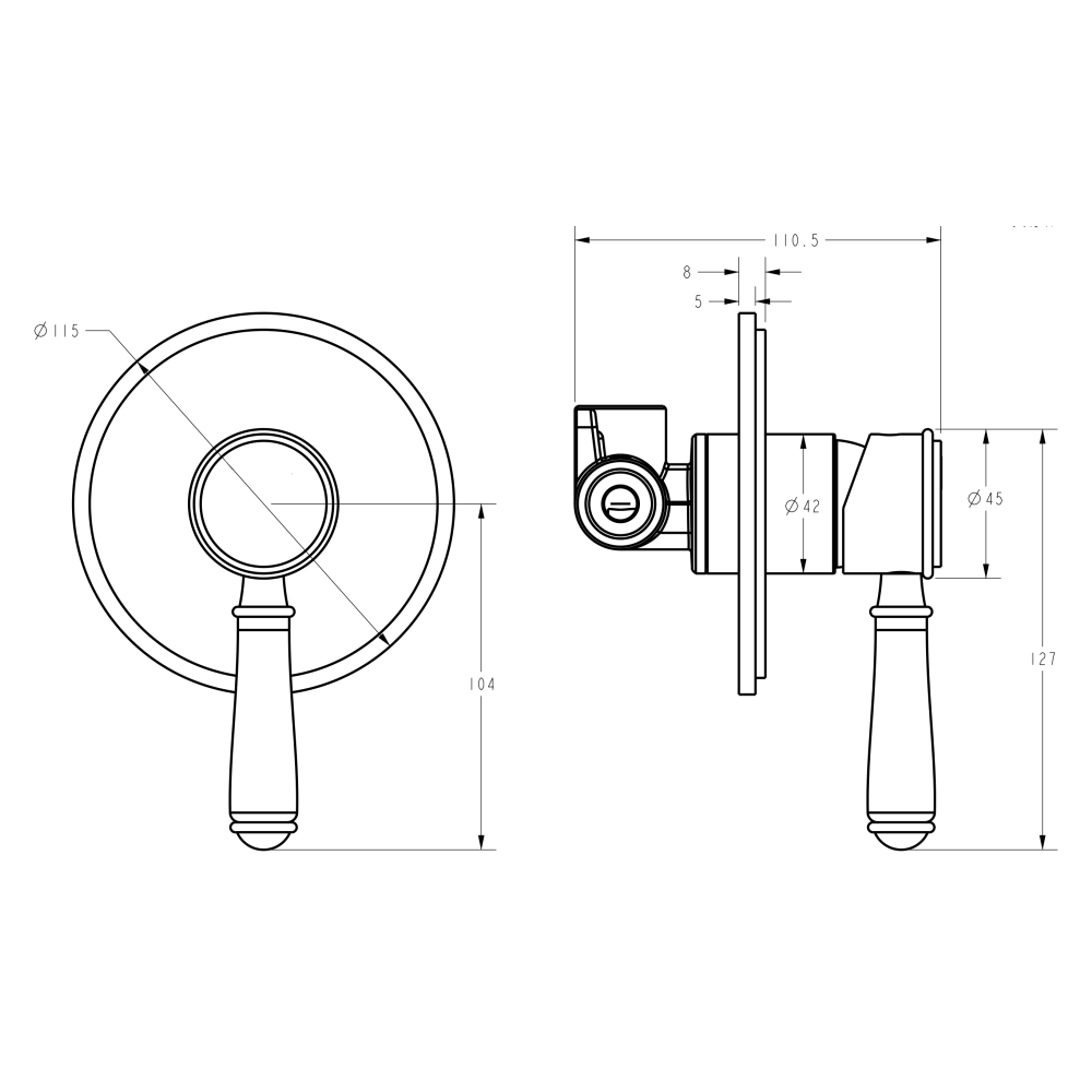 Ikon Clasico Wall Mixer Chrome