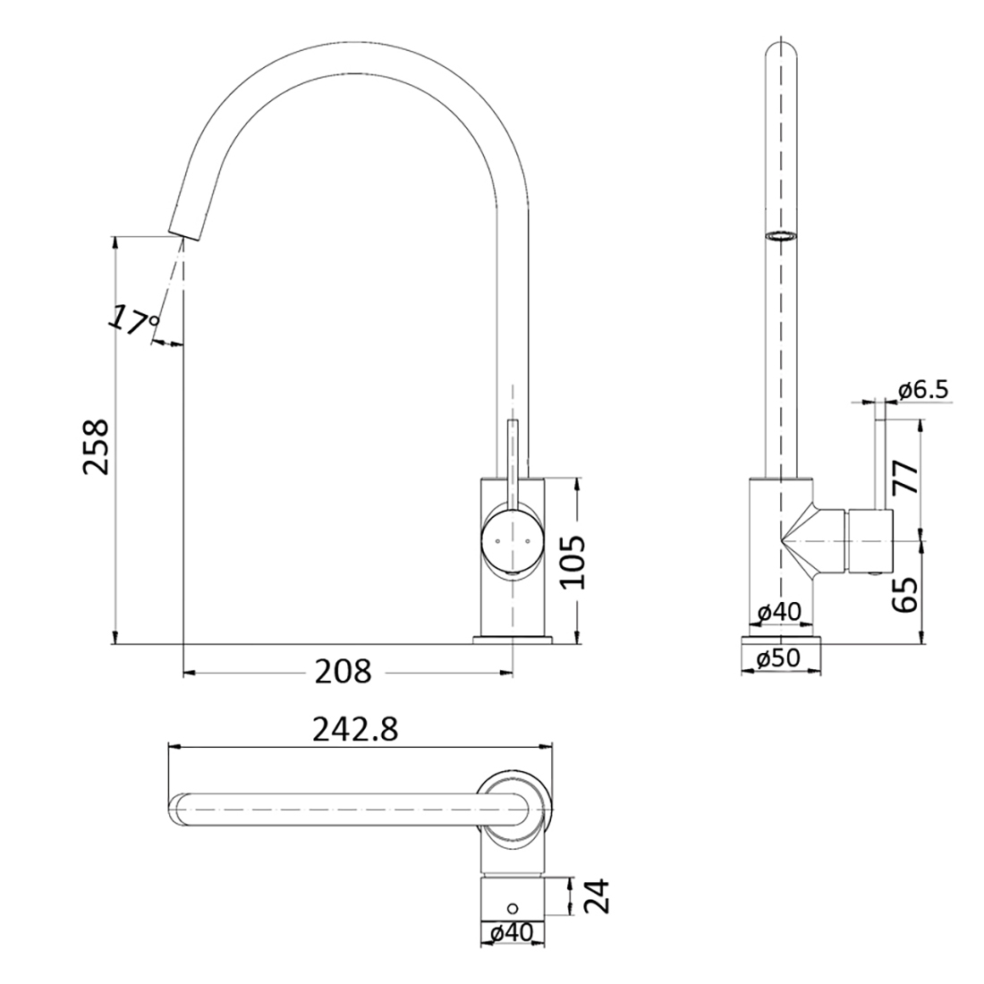 Ikon Hali Kitchen And Laundry Sink Mixer Brushed Nickel