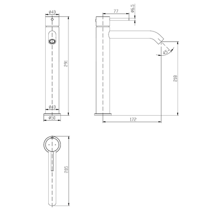 Ikon Hali High Rise Basin Mixer Gun Metal