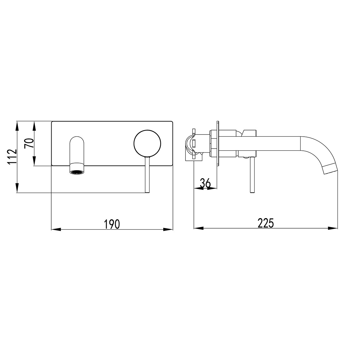 Ikon Hali Wall Mixer With Spout Chrome