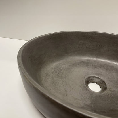 Spring Hill Designs Helia Petite Oval Above Counter Concrete Basin Charcoal