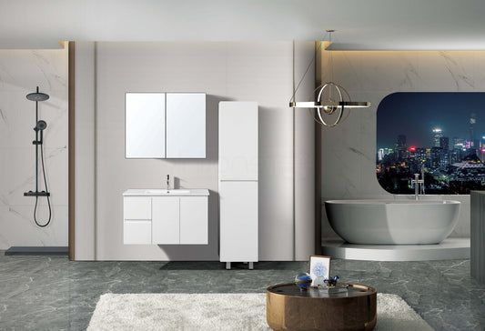 Ivana 900mm PVC Water Proof Wall Hung Bathroom Vanity Left Drawers Cabinet