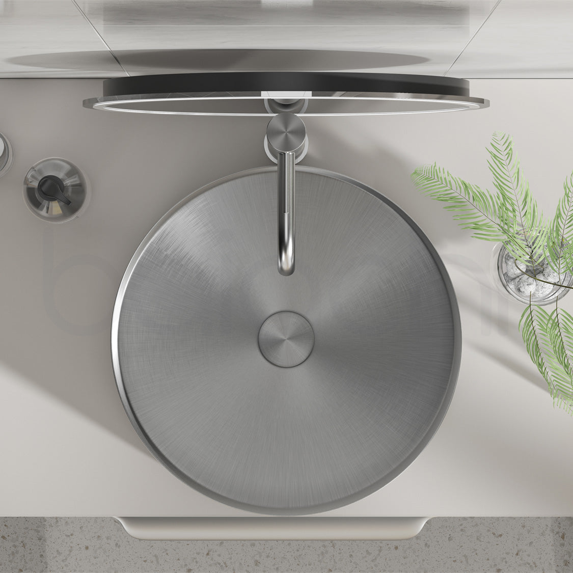 Baiachi 380mm Stainless Steel Above Counter Top Basin