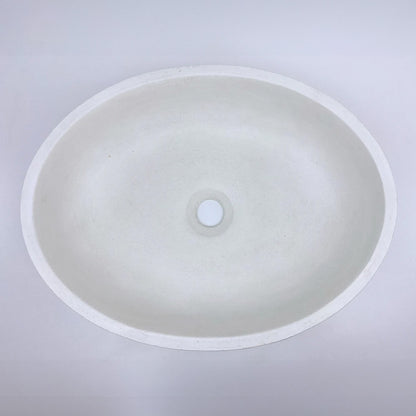 Spring Hill Designs Helia Petite Oval Above Counter Concrete Basin Ivory