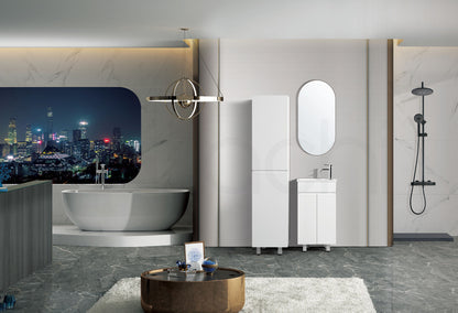 Jasmin 465mm Slim PVC Water Proof Bathroom Vanity Cabinet Ceramic Basin