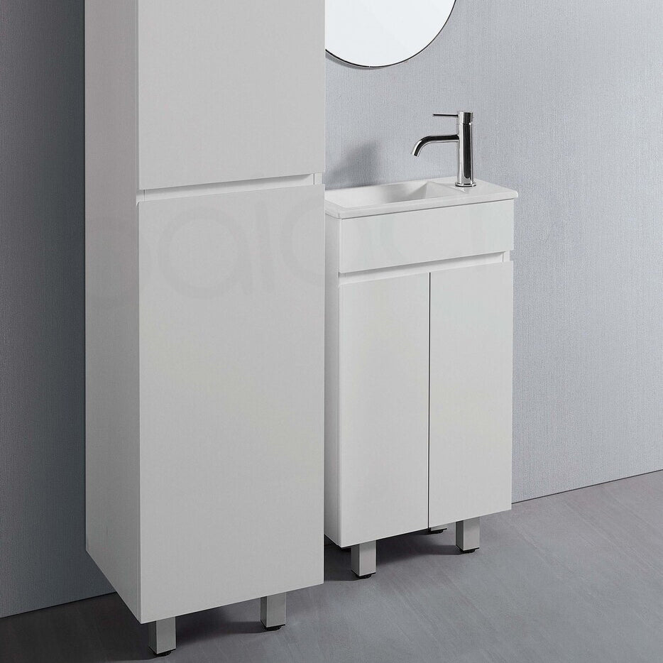 Jasmin 465mm Slim PVC Water Proof Bathroom Vanity Cabinet Ceramic Basin